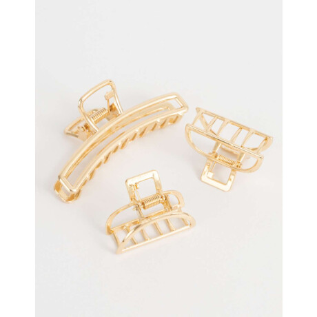 Set De Broches Metálicos Dorado