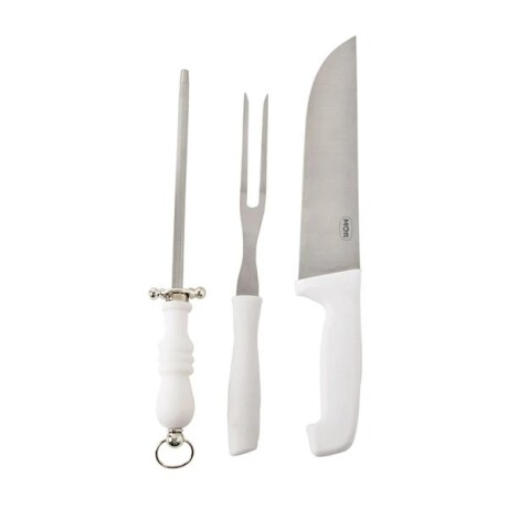 KIT ASADO 3 PIEZAS, CUCHILLO, TENEDOR, CHAIRA, 12121003310 001