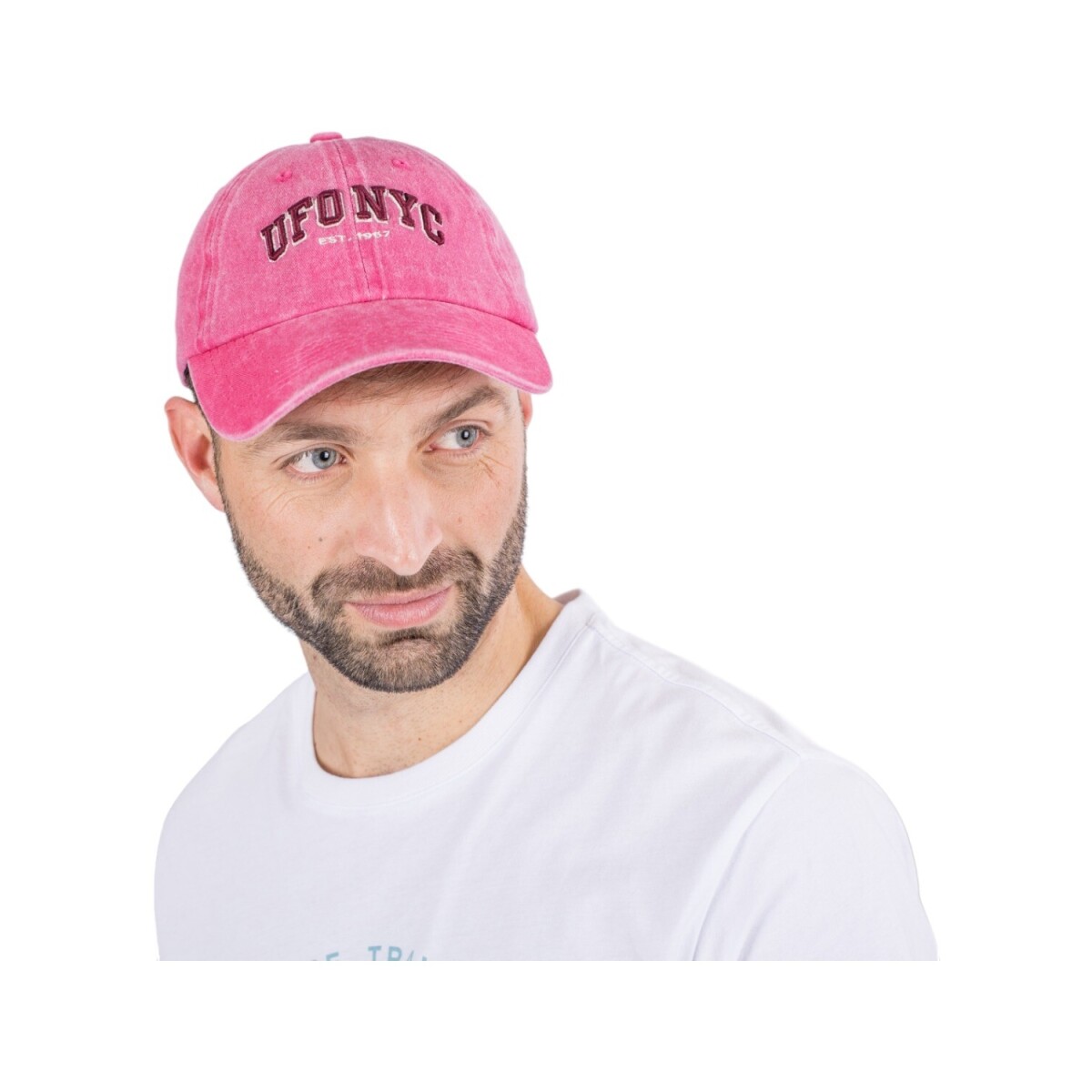 Gorro con visera UFO Wilkie bordado unisex - Rosado 