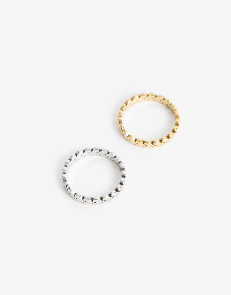 Sets Anillos Metal Sets Anillos, Acero - Combinacion Bicolor