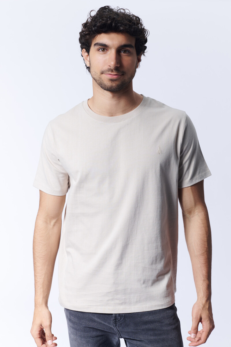 Remera Bordado Beige
