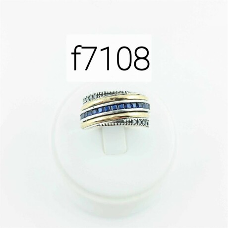 Anillo de plata 925 con double de oro 18k y circonias. Anillo de plata 925 con double de oro 18k y circonias.