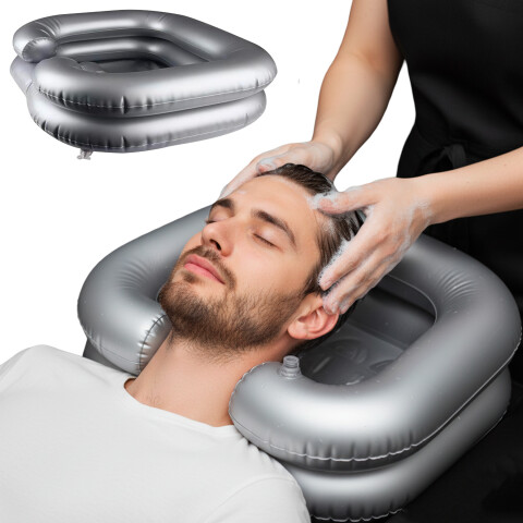 Pileta inflable Portátil Lavado Pelo Con Desagüe Peluqueria Color Plateado