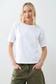 Remera manga raglán con vainillas blanco