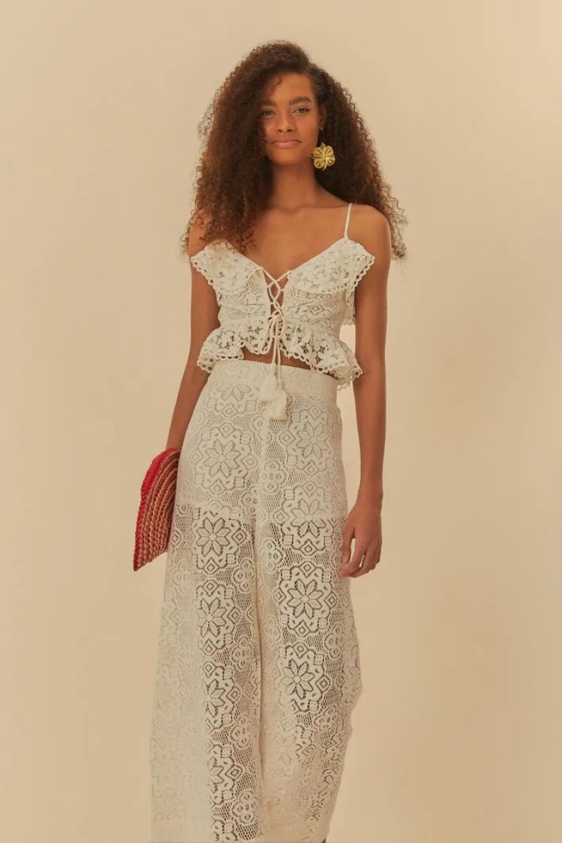 PANTALON TELA ARTESANAL Blanco