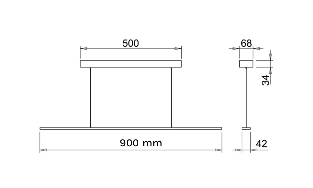 DOMUSLINE PENDY UHE XD 900mm 16.8W aluminio Domusline Pendy Uhe Xd 900mm 16.8w Aluminio