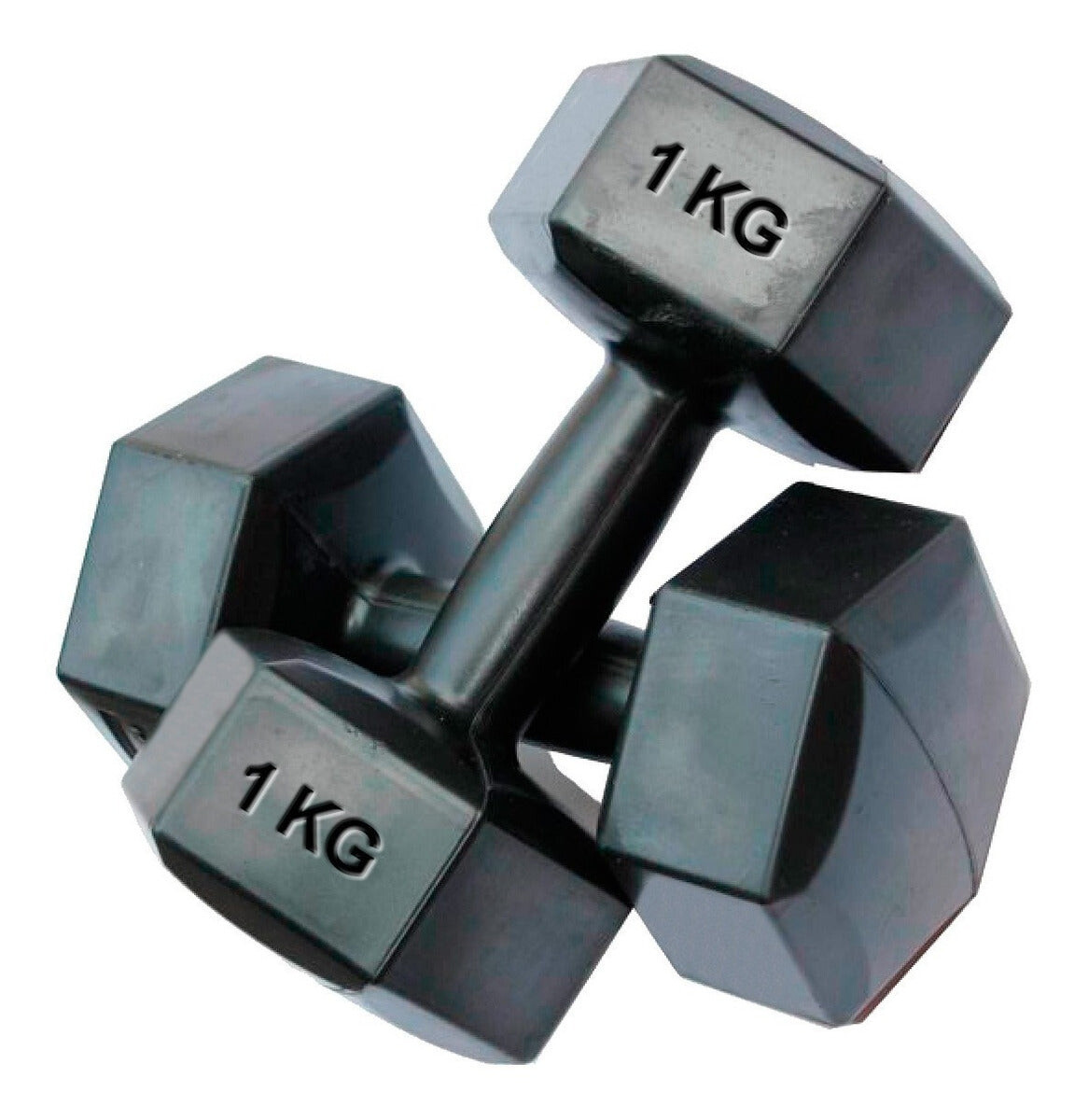 Mancuerna de Hierro 1Kg Revestida PVC Discos Pesas Calidad - Fit013004-1k 
