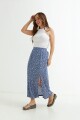 Falda midi estampada AZUL