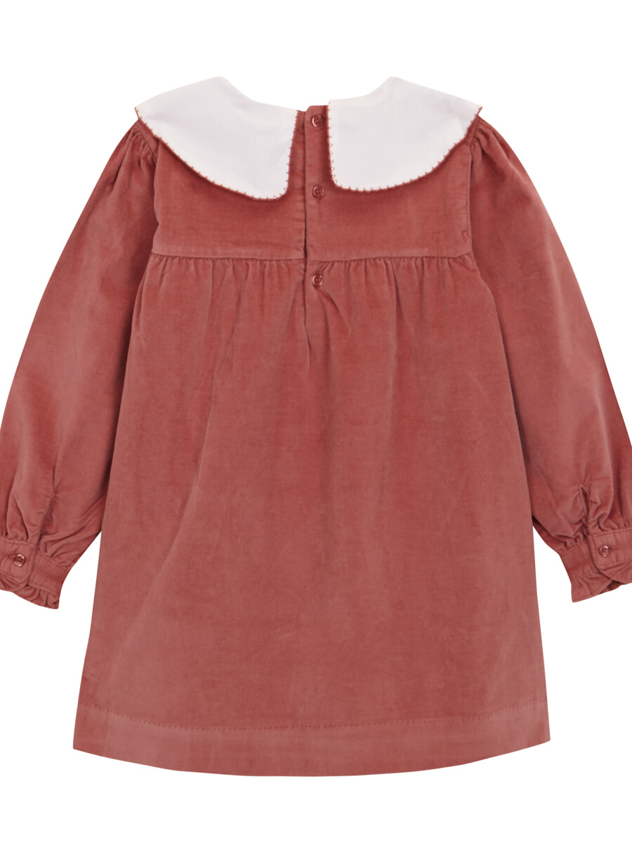 Vestido De Pana Lisa Cereza