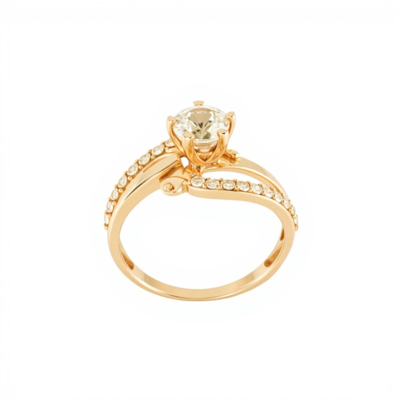 Anillo-Oro bajo-Piedra zirconia-AN8017 conpiedra