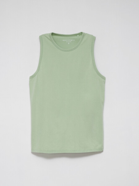 Remera sin manga lavada Verde