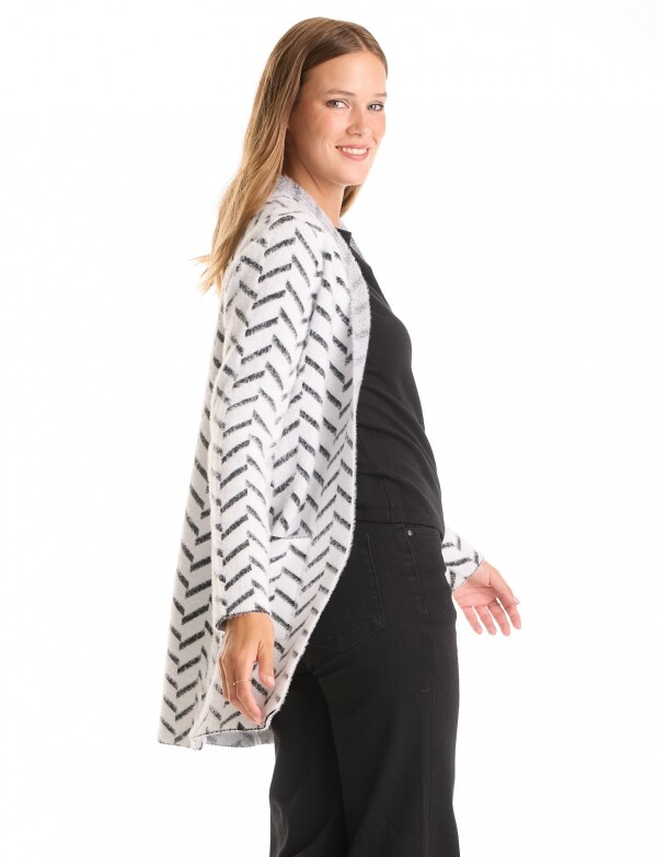 Cardigan Soft Print BLANCO/NEGRO