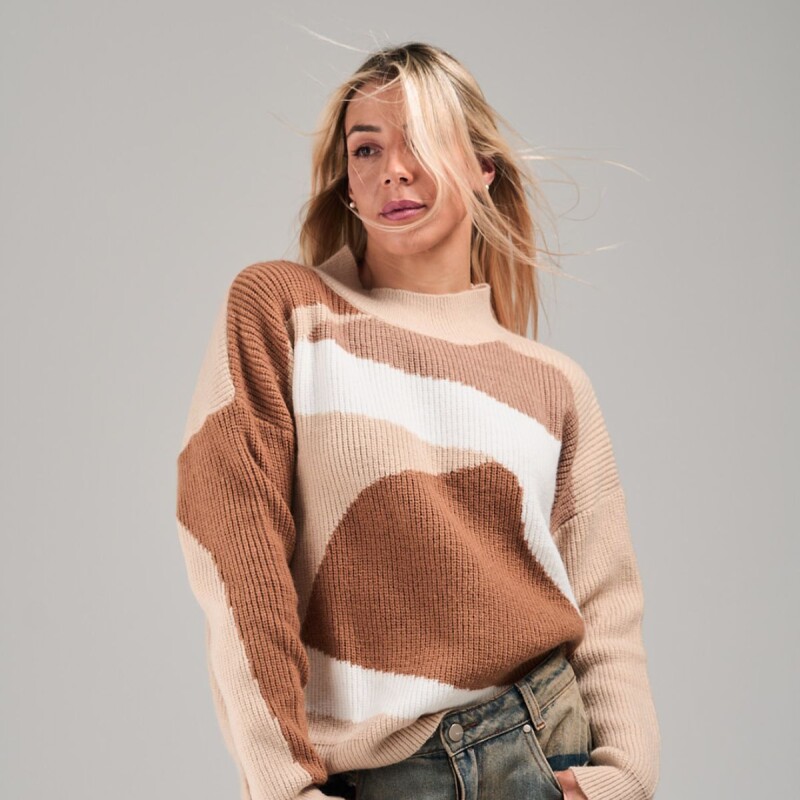 Buzo tejido slowly Beige/brown