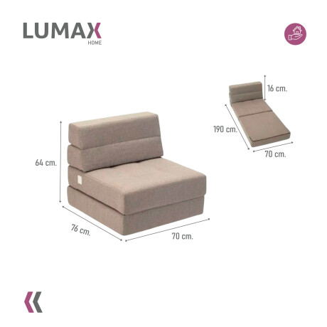 Sillón cama individual Lumax Oster en caja compactado Beige