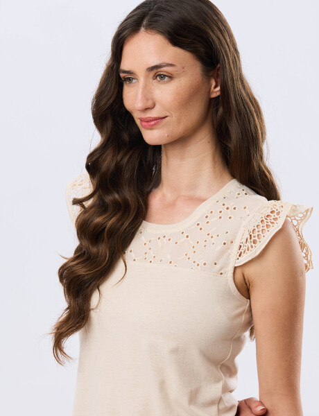 REMERA LISA DE ALGODÓN Beige