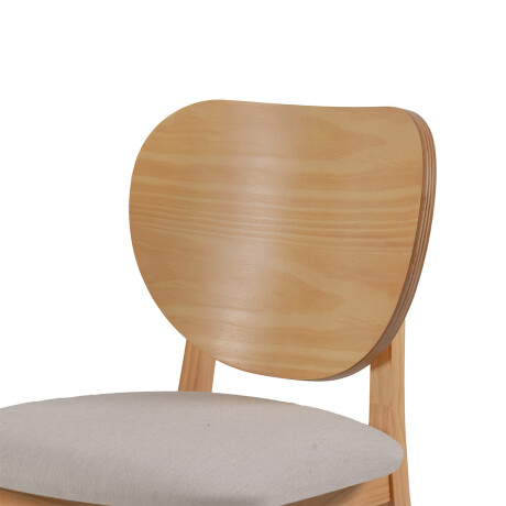 Silla Cleo - Cedro - Respaldo laminado - Tela Rústica Natural 93
