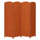 Biombo Separador Ambiente 4 Hojas Madera Moderno Natural Marrón