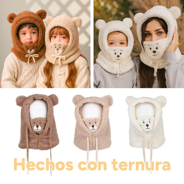 Gorro Pasa Montañas Corderito Orejas Frio Invierno Termico Variante Color Blanco