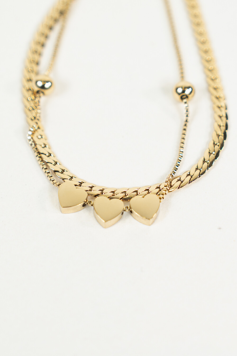 Tobillera Corazones 3 Dorado