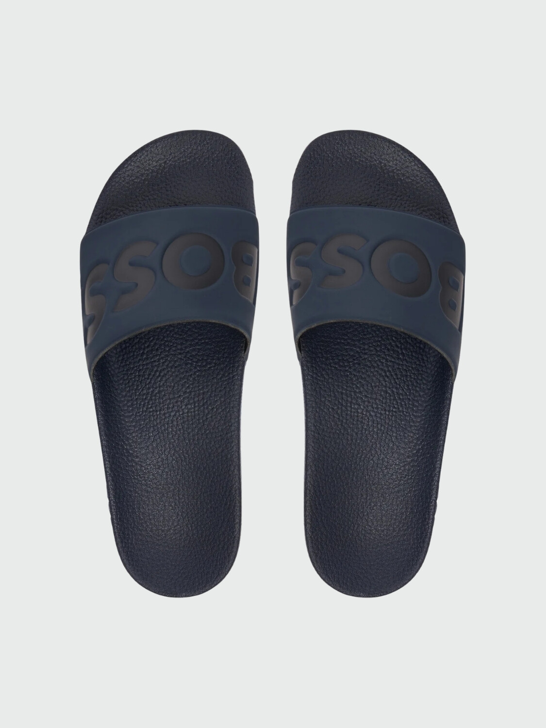 BOSS - Sandalias Italianas con Logo Azul navy