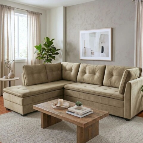 SOFA COIMBRA 3 CUERPOS C/CHAISE DERECHO VERDE 12075 ROBLES Sofa Coimbra 3 Cuerpos C/chaise Derecho Verde 12075 Robles