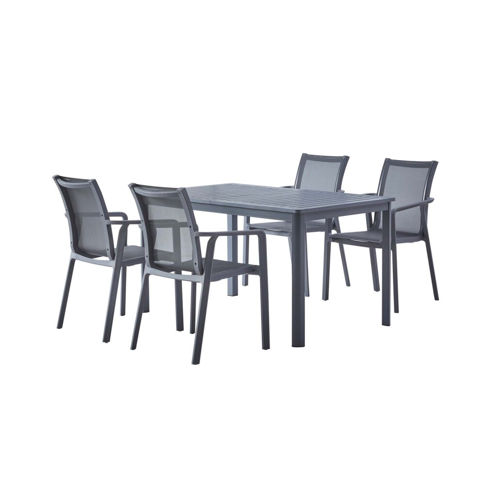 MESA COMEDOR DE EXTERIOR POLIPROPILENO GRIS CARTAGENA