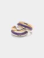Aros Triples Con Esmalte violeta