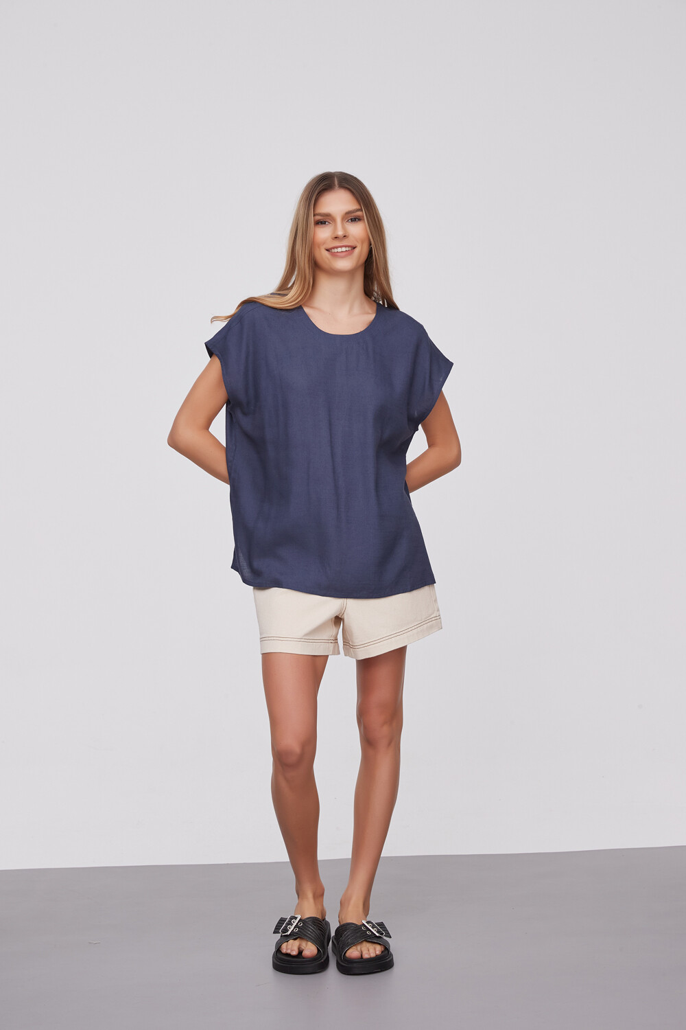 Blusa Sater Azul Piedra