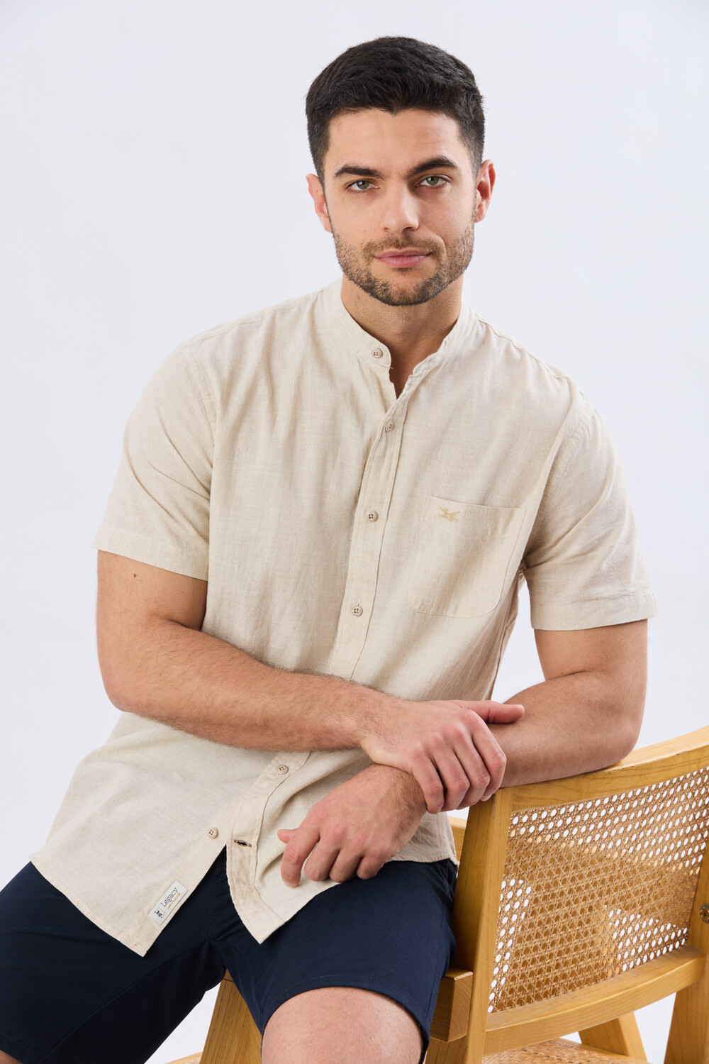 CAMISA DE LINO CUELLO MAO Arena