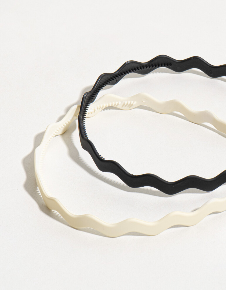 Vinchas Sets Acrilico Set De Vinchas Rígidas Wavy - Combinacion Bicolor