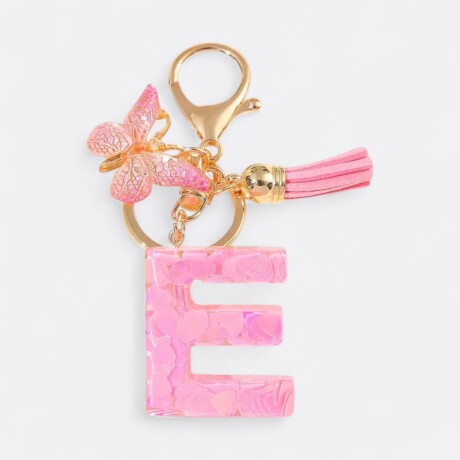 Llavero de letras E rosa