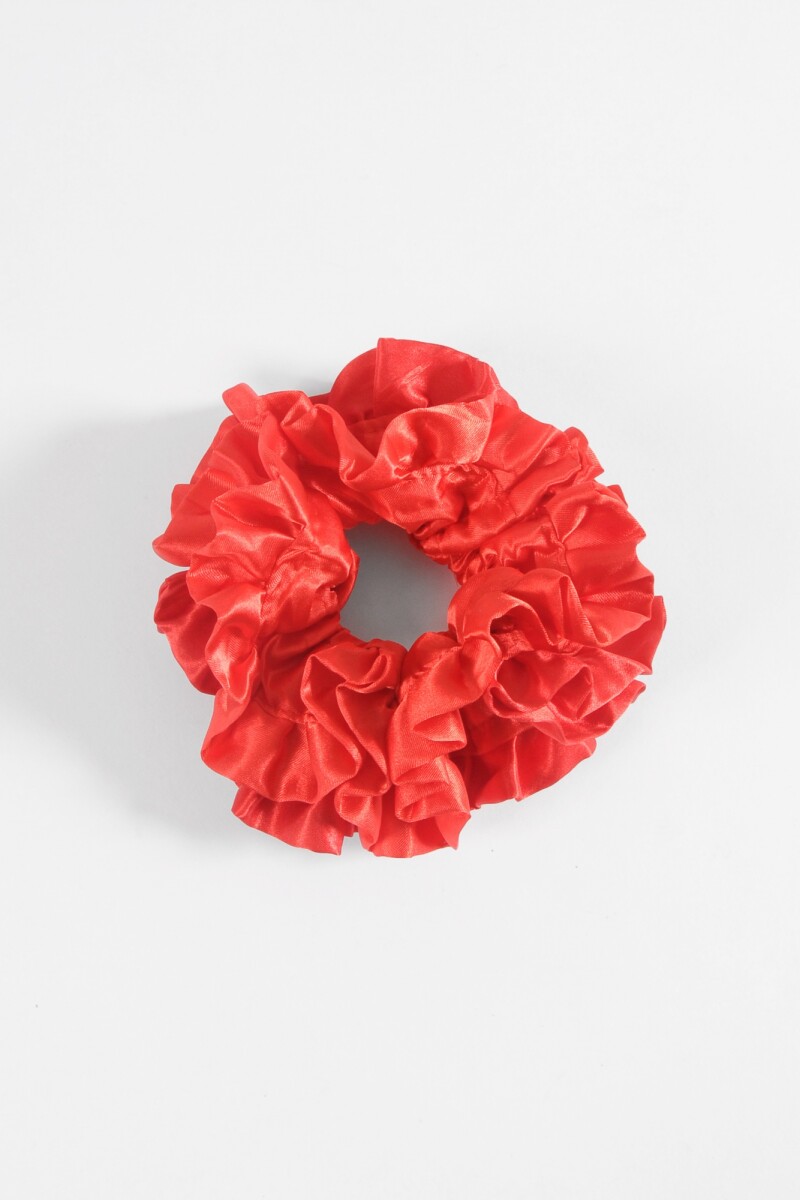 Gomita de pelo scrunchie flor rojo