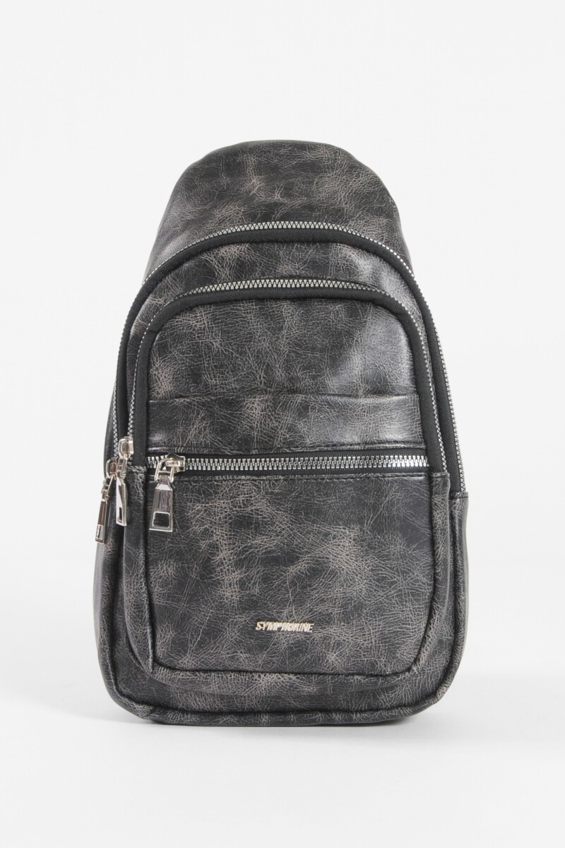 Riñonera cruzada cracked negro