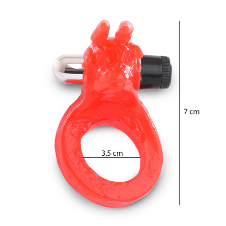 Anillo Estimulador "El Torito" Con Micro Vibro Rojo