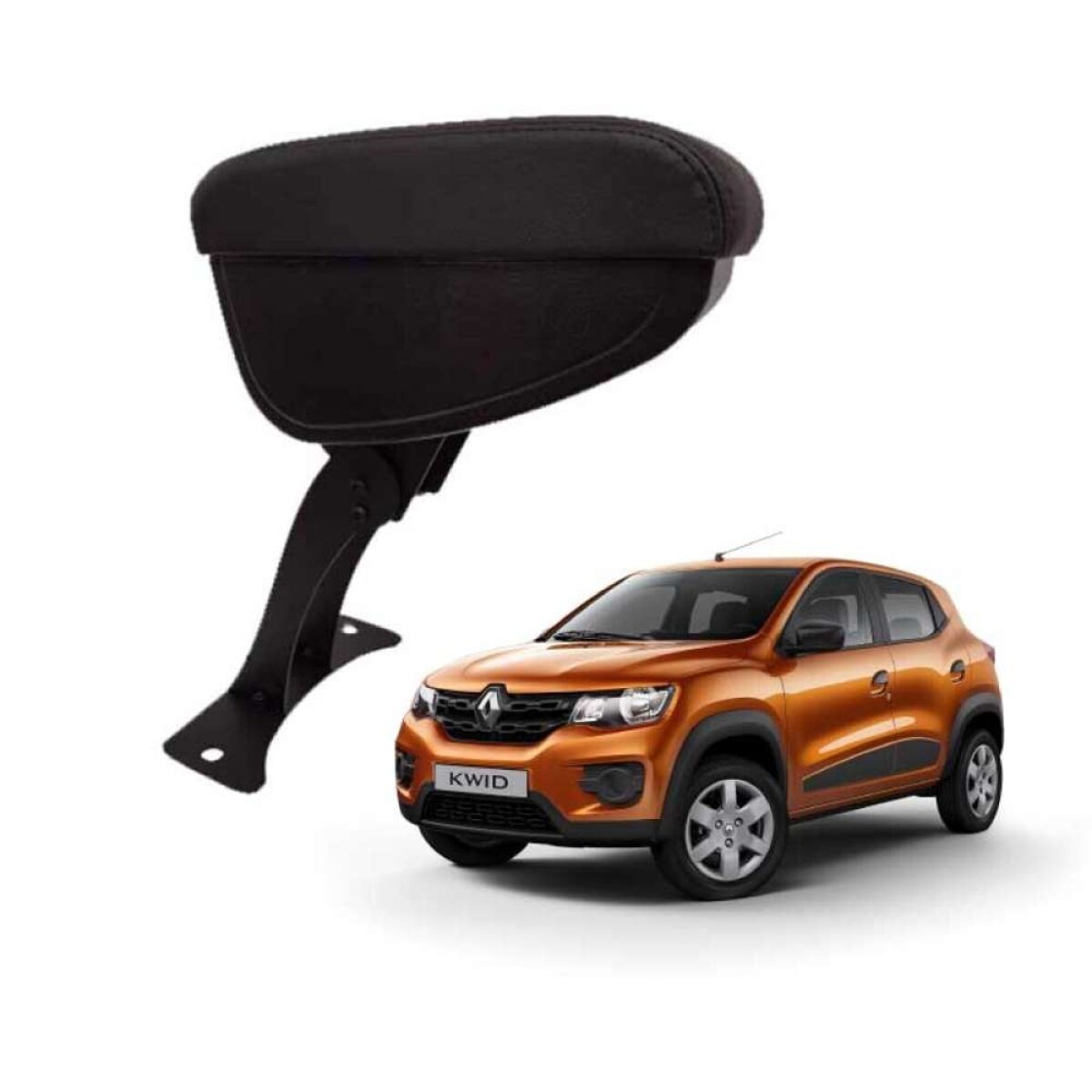 Apoya Brazo Auto Kwid 17/21 - Cuero Sintético Negro Con Línea Negra 