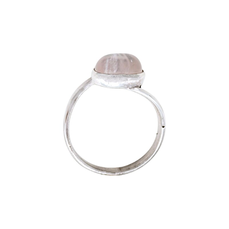 Anillo Solitario-Plata 925-Piedra Cuarzo rosa-AN4317 conpiedra