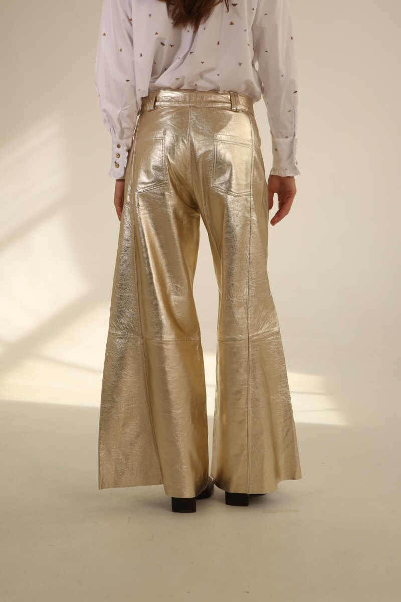 Pantalón Wide XL Couro Champagne