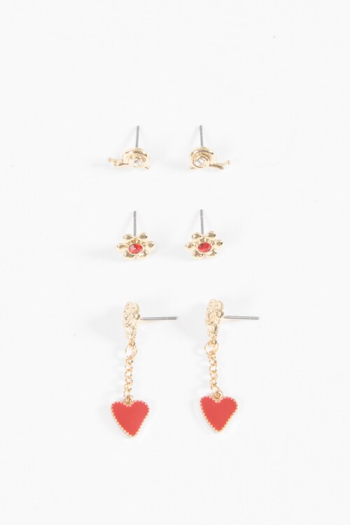 Set de caravanas pin caracol dorado