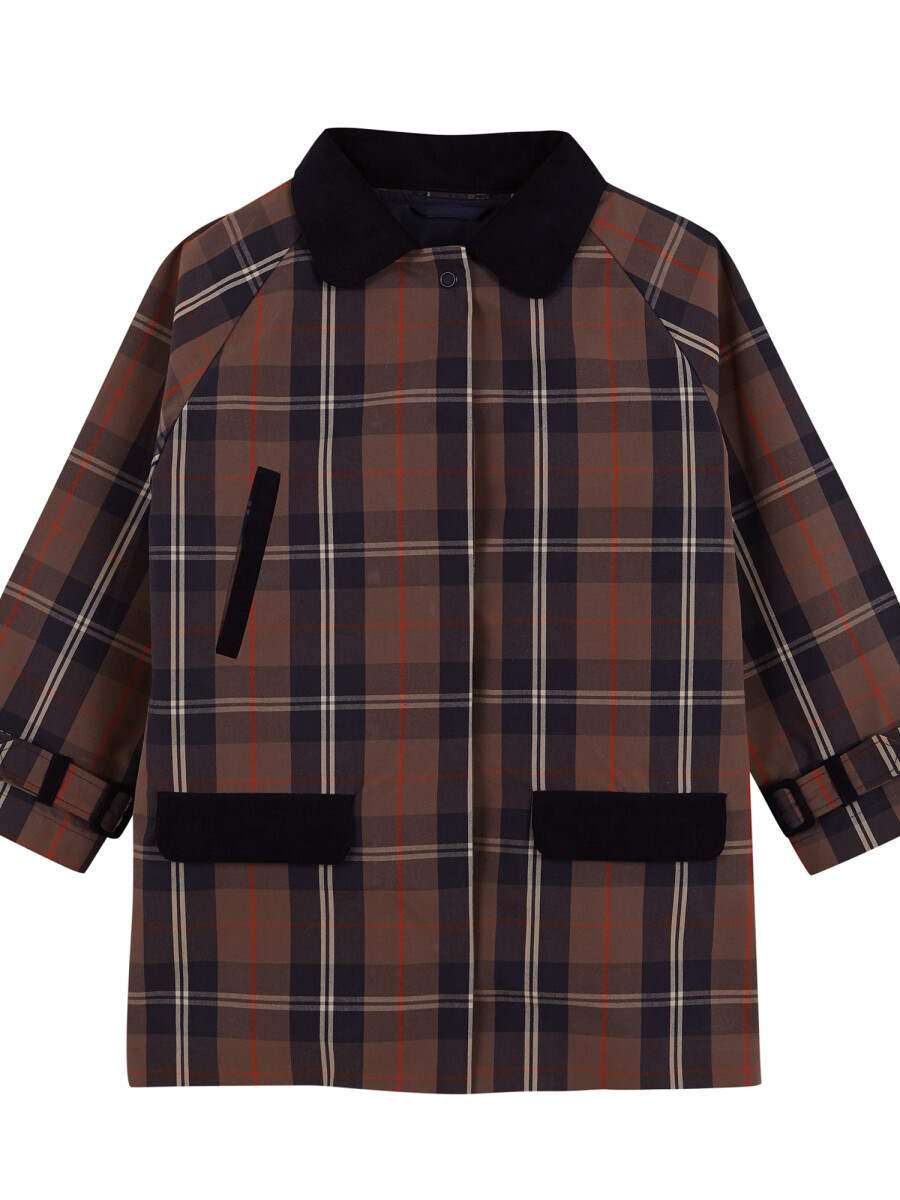 Chaqueton De Cuadros Con Interior Extraible Marino