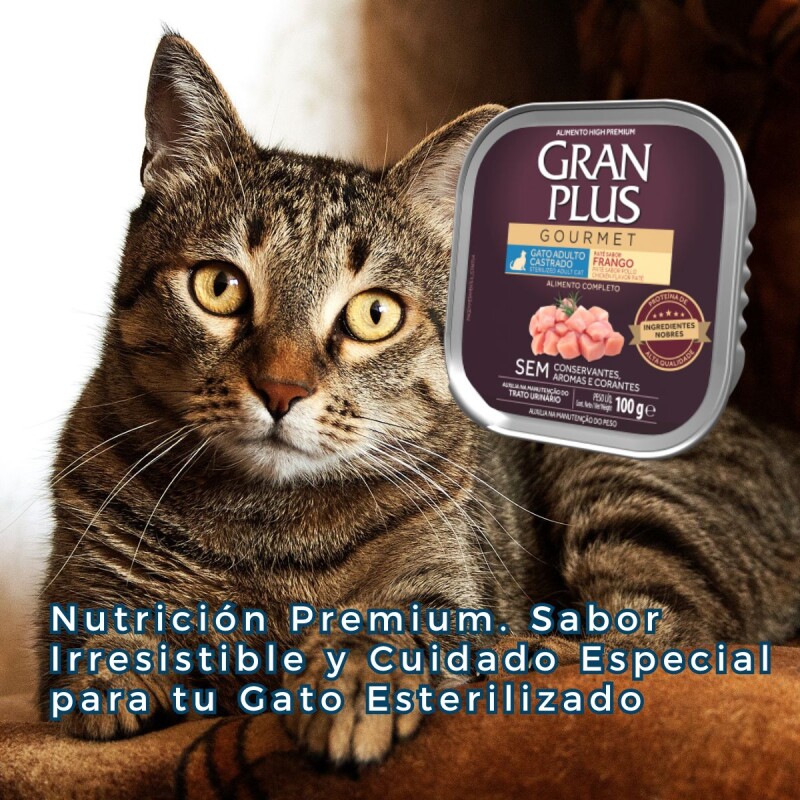 PATE GRAN PLUS GATO ADULTO CASTRADO POLLO 100 GRS PATE GRAN PLUS GATO ADULTO CASTRADO POLLO 100 GRS