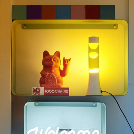 Lámpara De Lava Amarilla Y Blanca 30 Cm