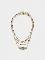 Set De Collares Con Cuentas De Piedras multicolor