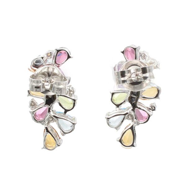 Caravanas Rio de oro blanco 18k con brillantes Caravanas Rio de oro blanco 18k con brillantes