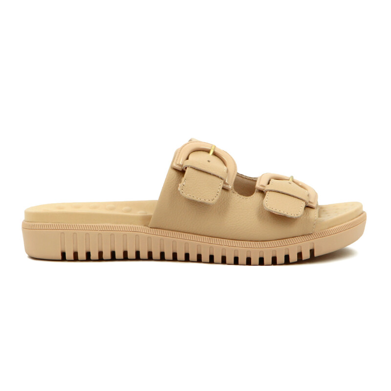 Comfortflex Sand.dama Cuero Dos Hebillas S/baja Almendra
