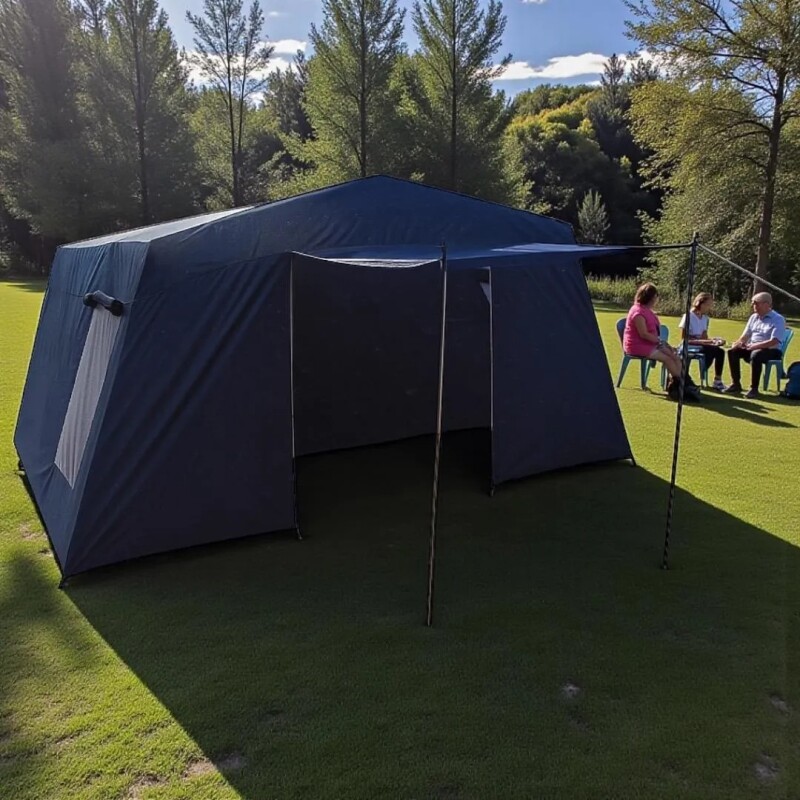 Carpa Europa Tent 8 Personas Con Avance Impermeable 3000mm Familiar Camping azul