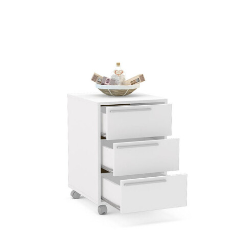 Cajonera Maia 3 Cajones Con Ruedas De Mdp Ub BLANCO