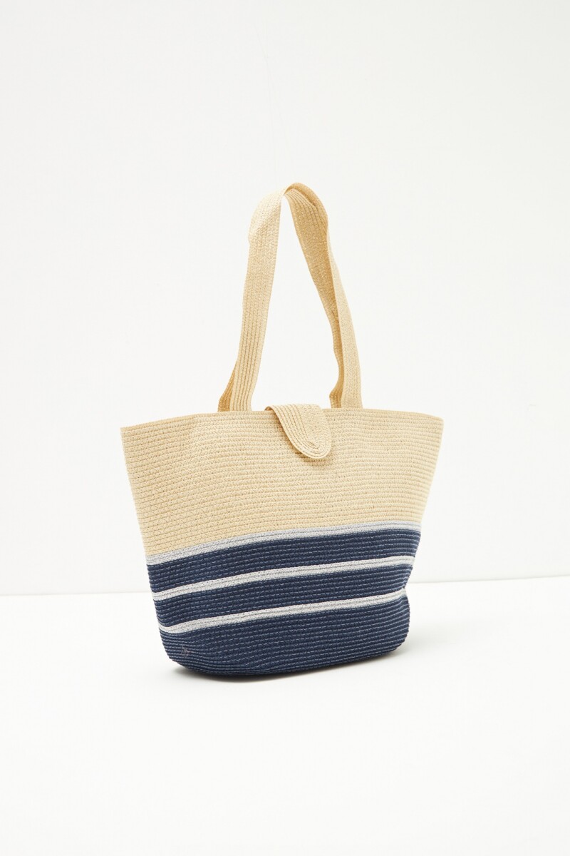 Bolso con rayas azul marino