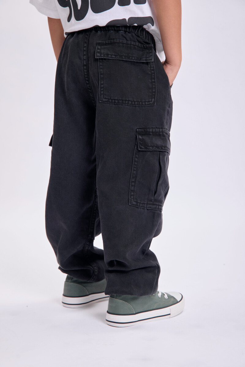 Pantalón cargo jean Gris Oscuro