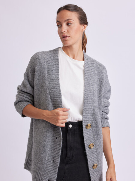 Cardigan de punto Gris Melange