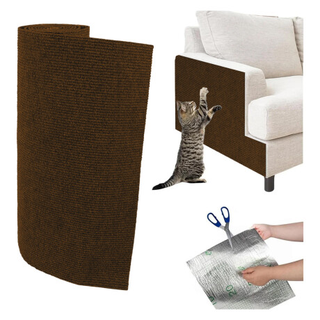 Rascador Gato Adhesivo 100x30cm Protector Muebles Sofá Pared Marrón